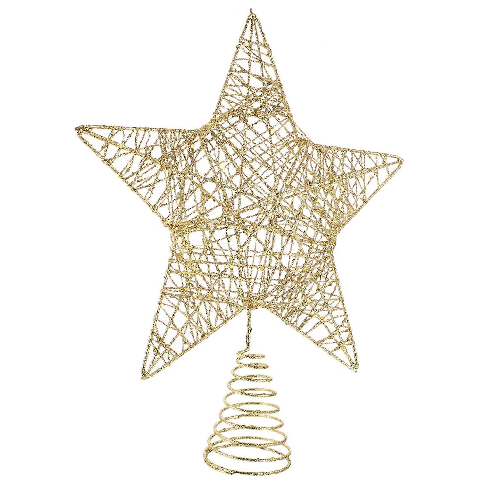 Christmas Tree Topper Star Glitter Look Indoor Use Red Color Height Festive Decoration