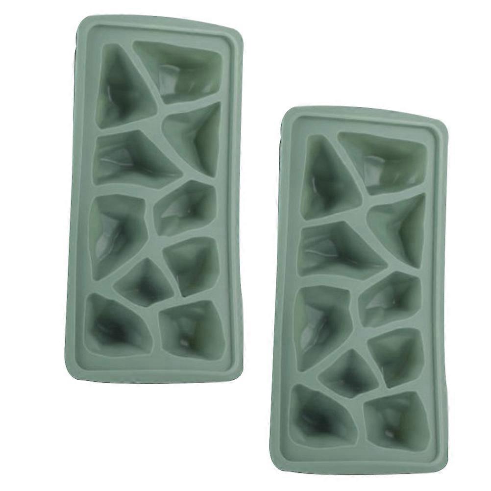 Silicone Ice Cube Mold Home Use Stone Shaped Chocolate Making 2Pcs Cyan