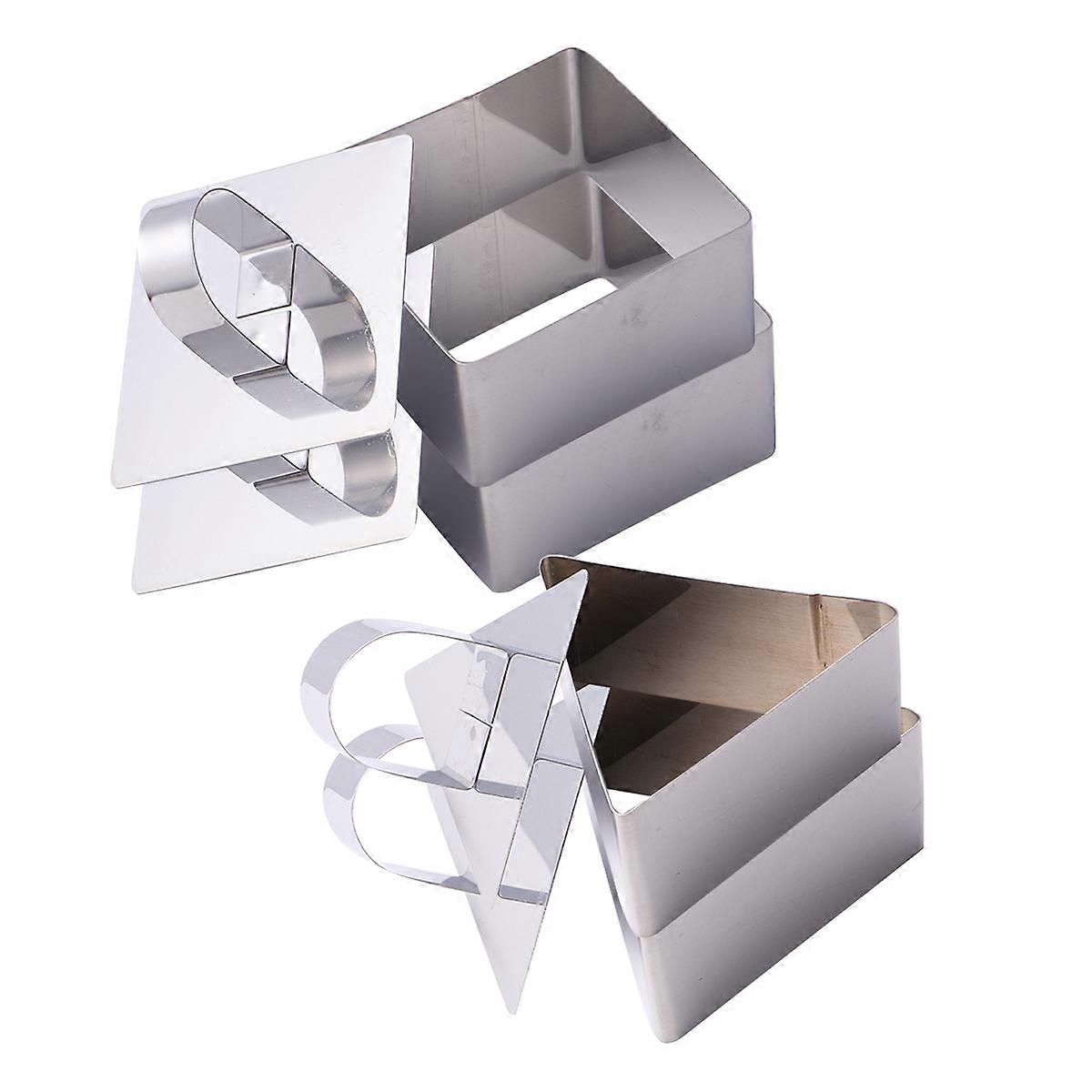 Cake Moulds Set Baking Tools For Home Kitchen Silver 4Pcs Non-Stick Easy Demoulding