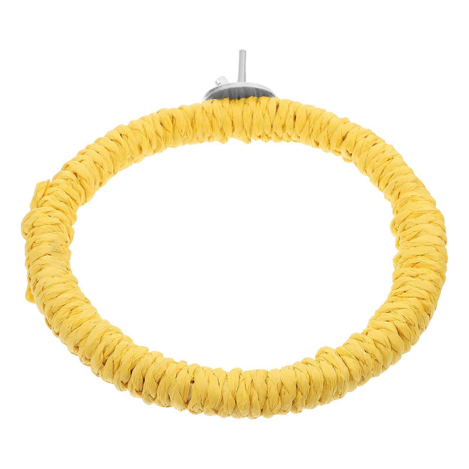 Bird Rope Swing with Round Ring Perch for Parrots, Parakeets and Canaries – Durable Rope Material, Easy Installation, Promotes Beak Health and