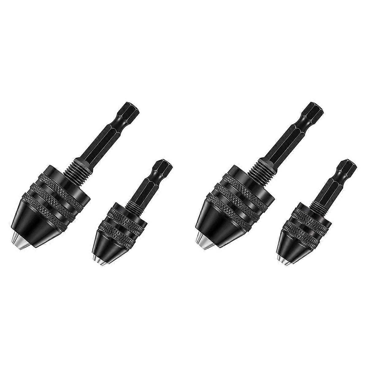 4Pcs Hex Shank Keyless Drill Chuck, Screwdriver Converter Drill Adapter Quick Change Drill Bits Tool