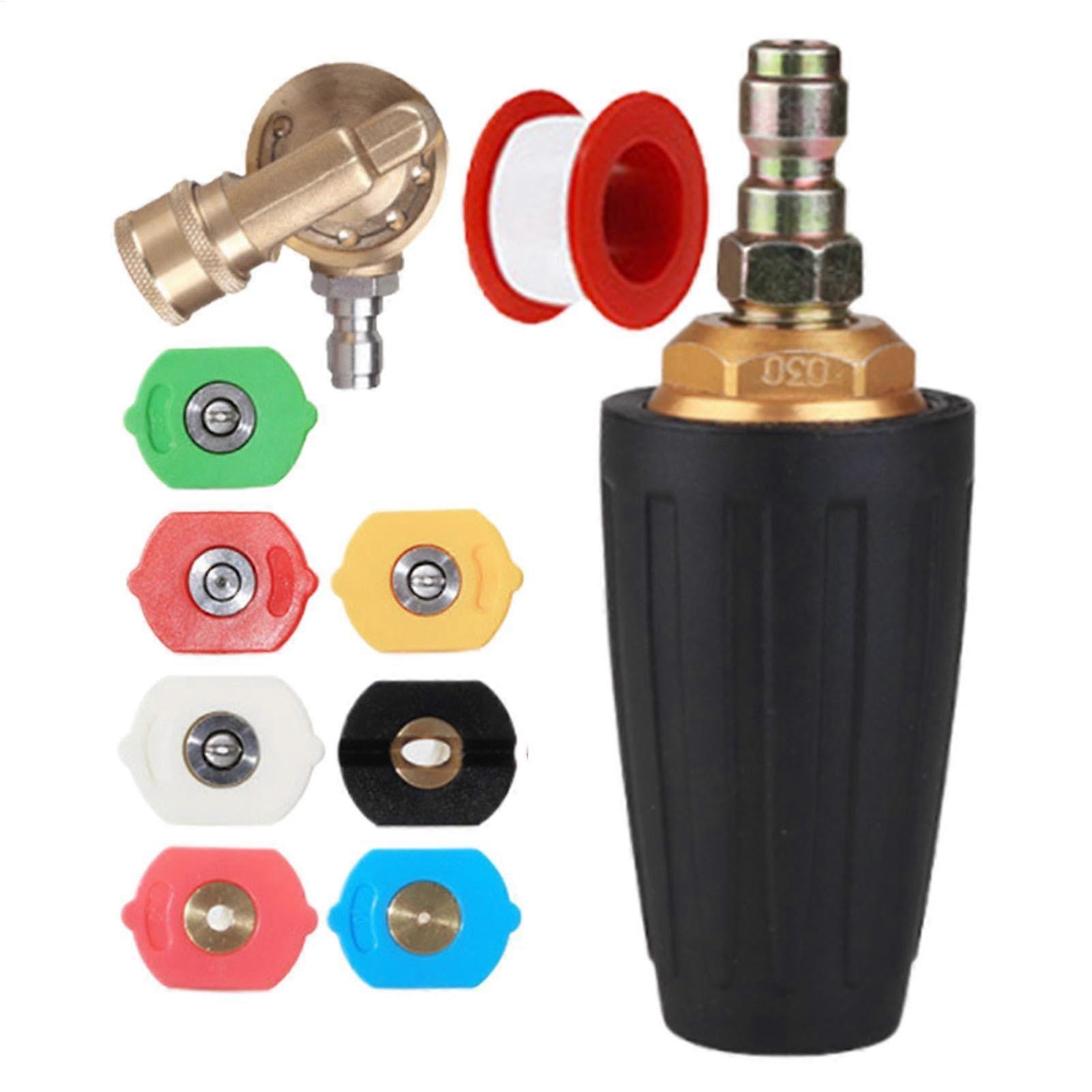 Pressure Washer Turbo Nozzle 4000 PSI Spray Tip Set 7pcs Quick Connect for Garden Driveway Cleaning