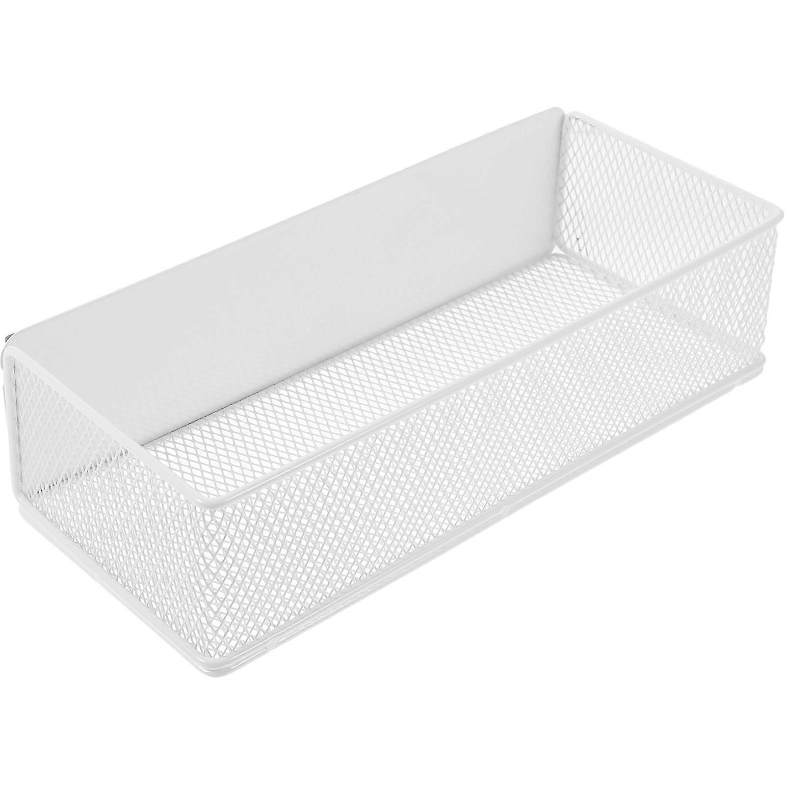 Magnetic Spice Shelf Organizer for Cabinet Door White Iron Storage Suitable for Home Use 9.84x3.94x15.75 Inches