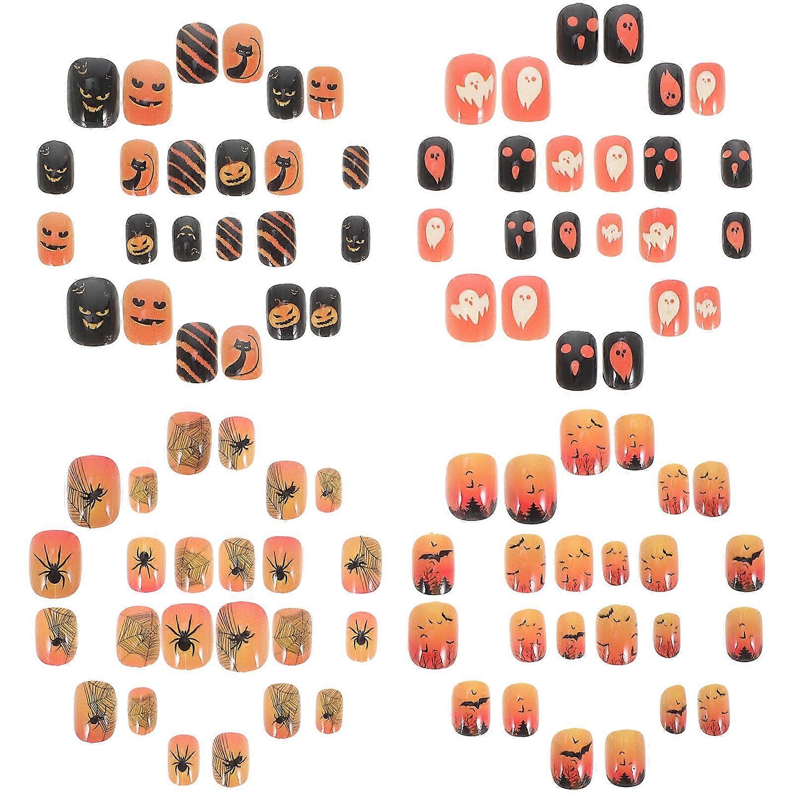 Σύντομος Τύπος Στα Νύχια 96Set Ποικιλία Χρώμα Halloween Style Διακοσμήσεις Νυχιών Κατάλληλο Για Τα Παιδιά Εύκολο Να Πιέσετε Επάνω