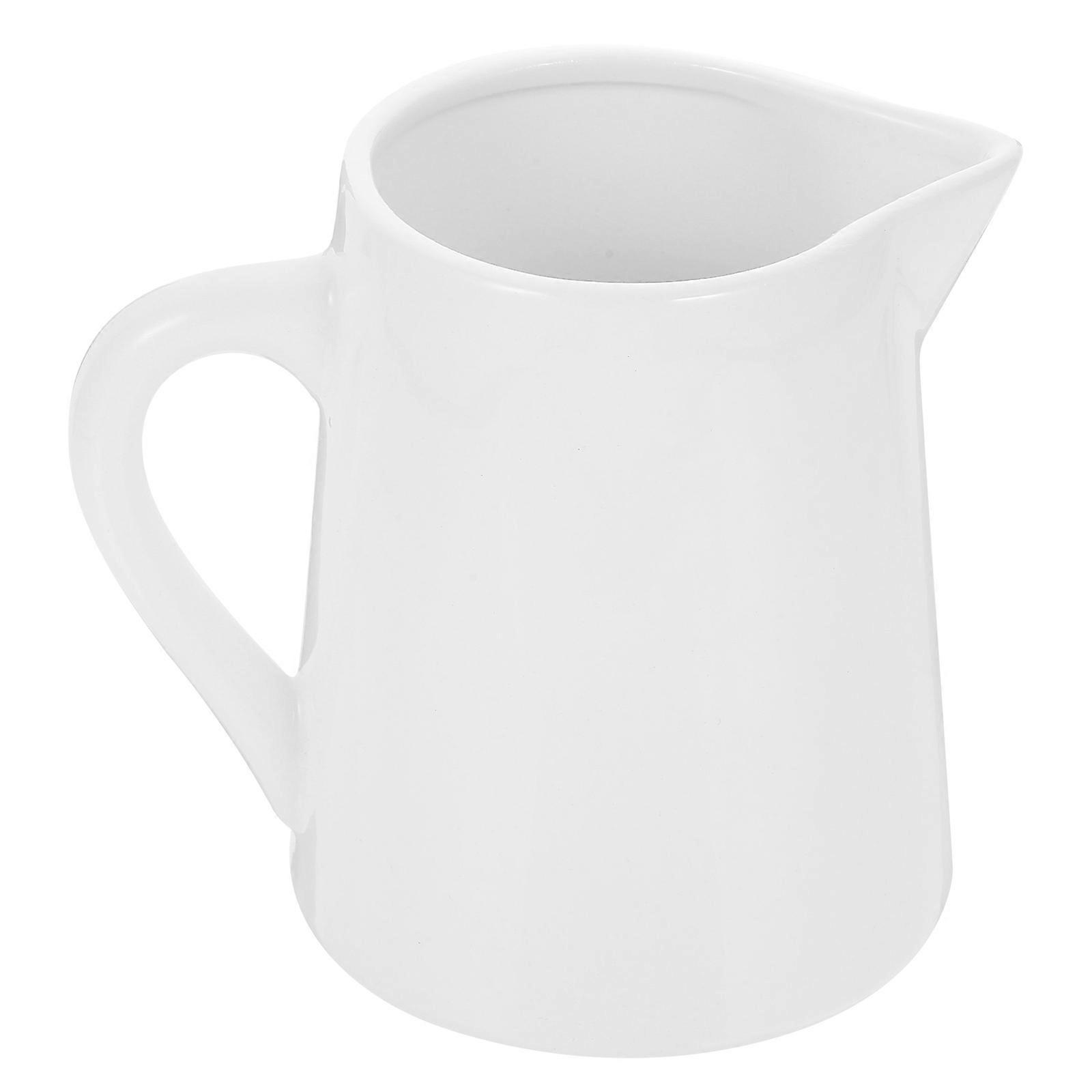 Ceramic Milk Jug Solid-Color Design For Coffee Small Pointed Spout Humanized Handle 12.00X11.00X8.50CM Serving Milk 1Pack