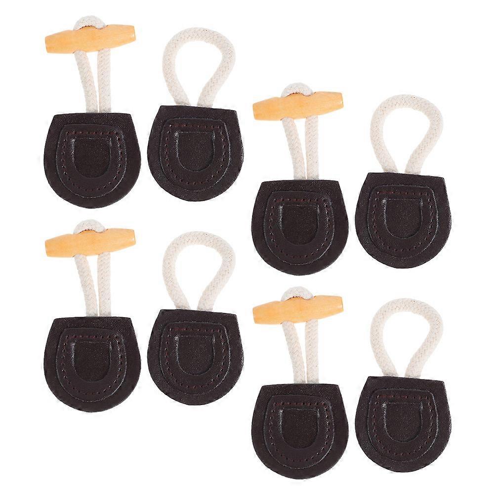 Clothing Enhancement Wooden Toggle Buttons Stylish Closure For Trench Coats Sweaters 4 Sets