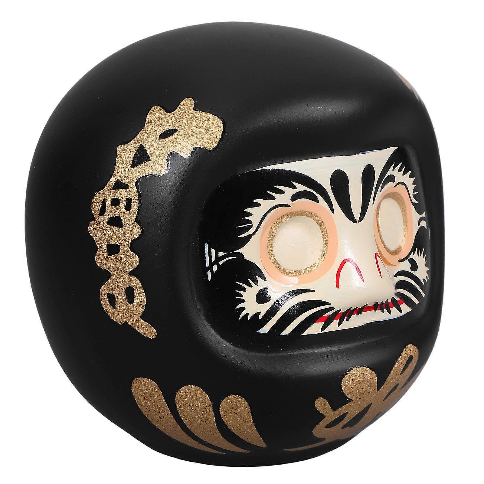 Doll Ceramic Piggy Bank for Daily Use Unique Coin Saving Jar Black 3.5 inches