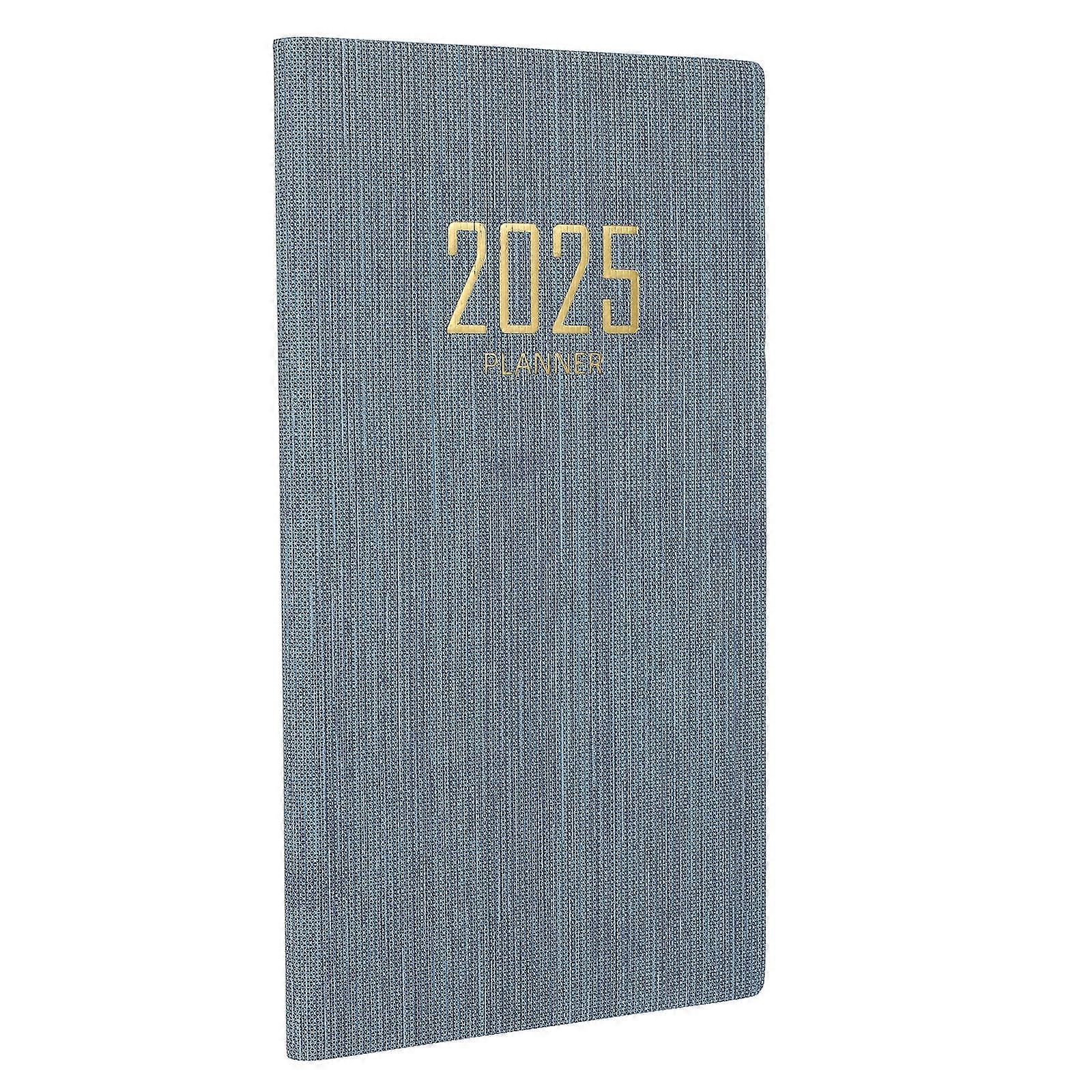 Blue PU Cover Monthly Planner Notepad for Writing with Paper Pages Great for Travelers Office Workers A6
