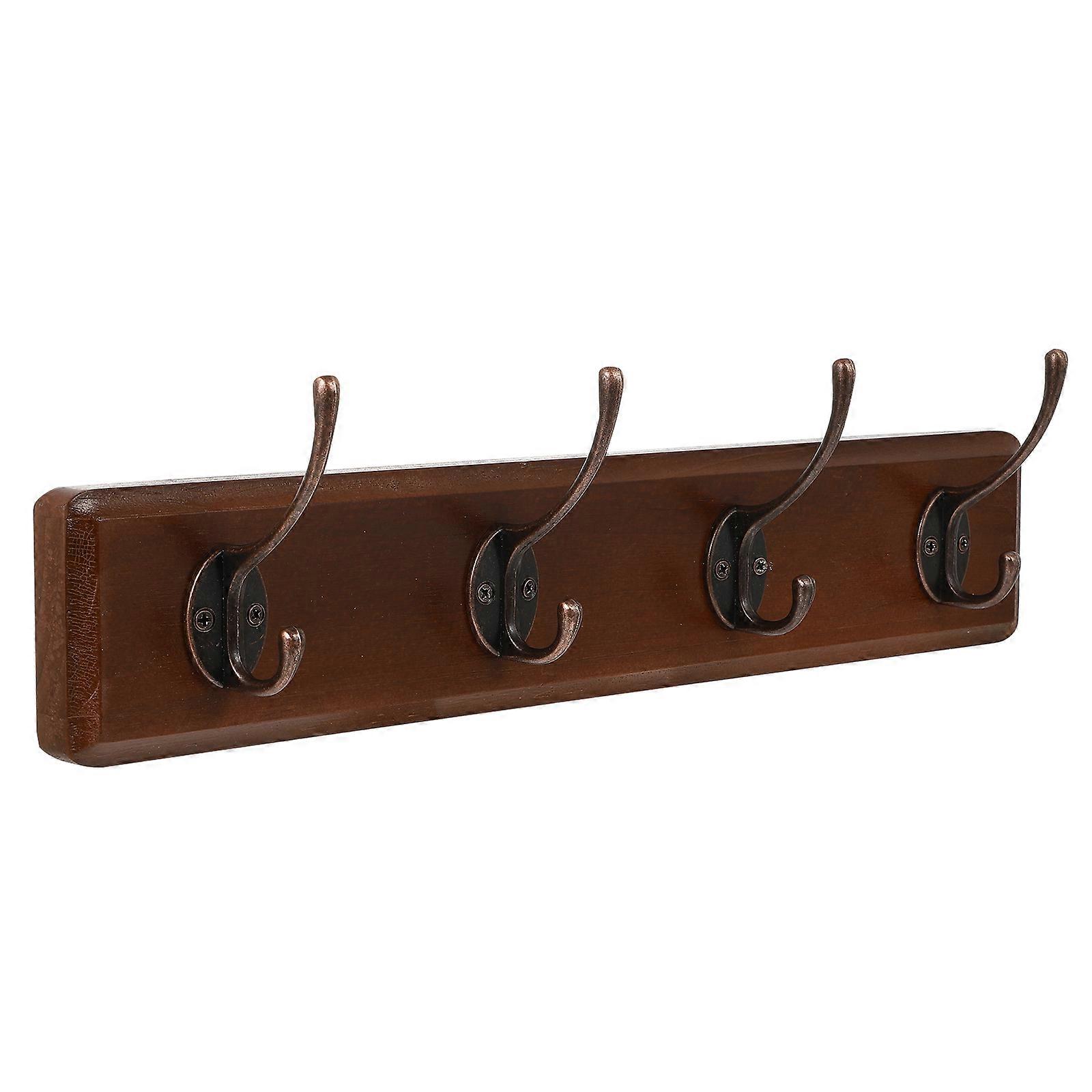 Wall Hanging Hook Rack Rectangular Closet Simple Structure For Home Users Pine 1Pcs