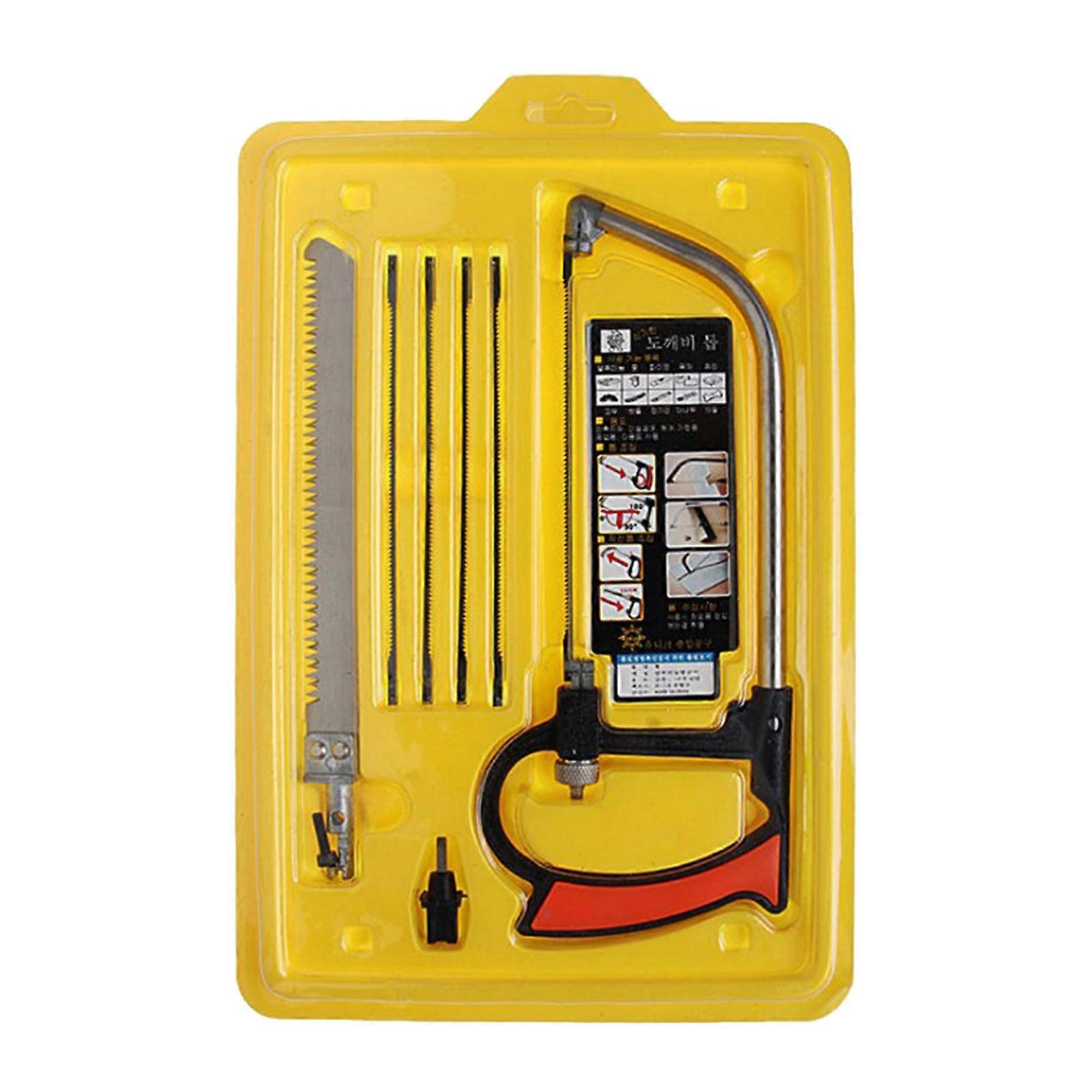 Hand Saw,Multi-Purpose Small Hacksaw Hacksaw Frame with Steel Saw Blade Carpentry Wire Saw Hand Saw Suit