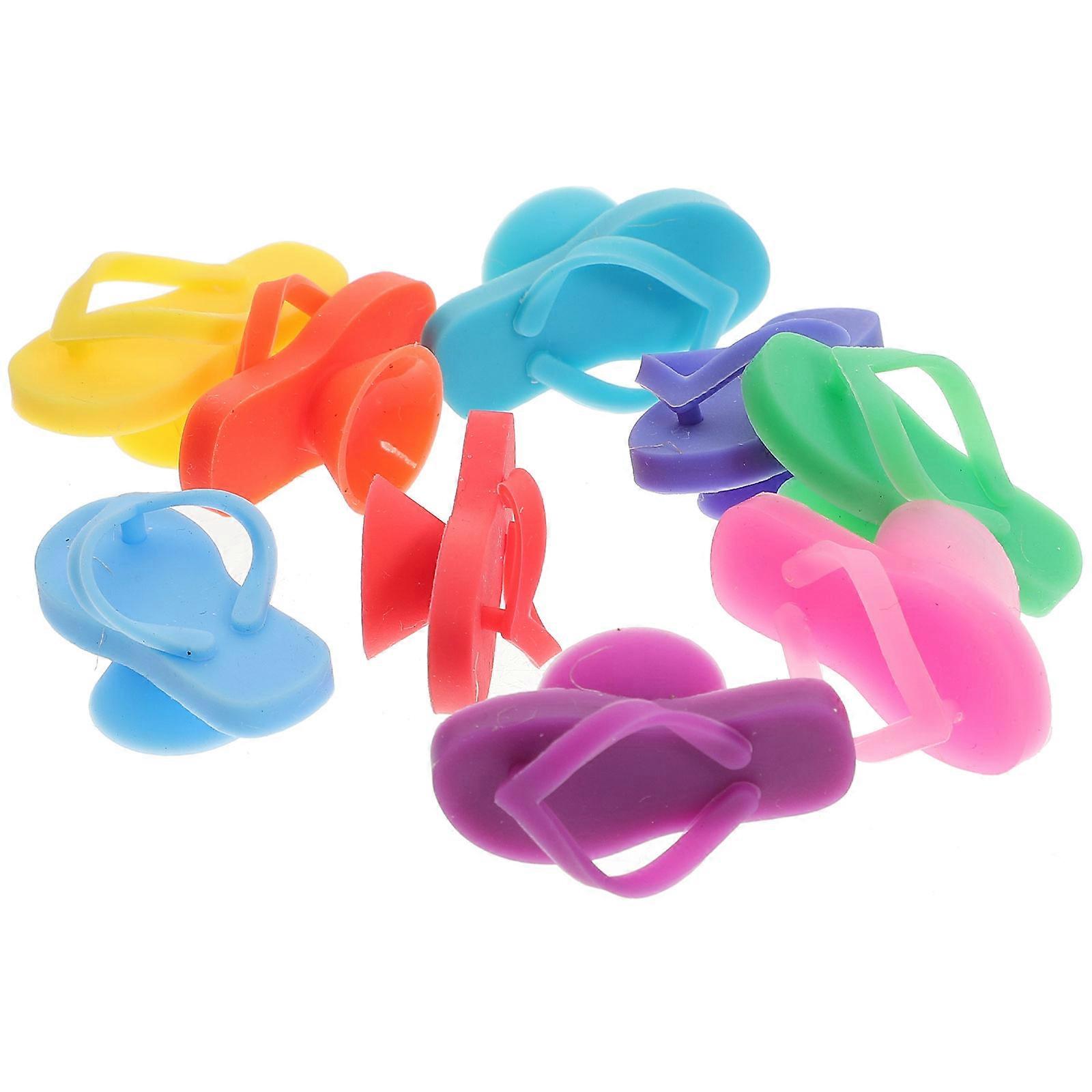 Slipper Shaped Silicone Wine Glass Markers Set of 9 Reusable Drink Identifiers Decorative Charms for Wine Glass Decorations Food Safe Material