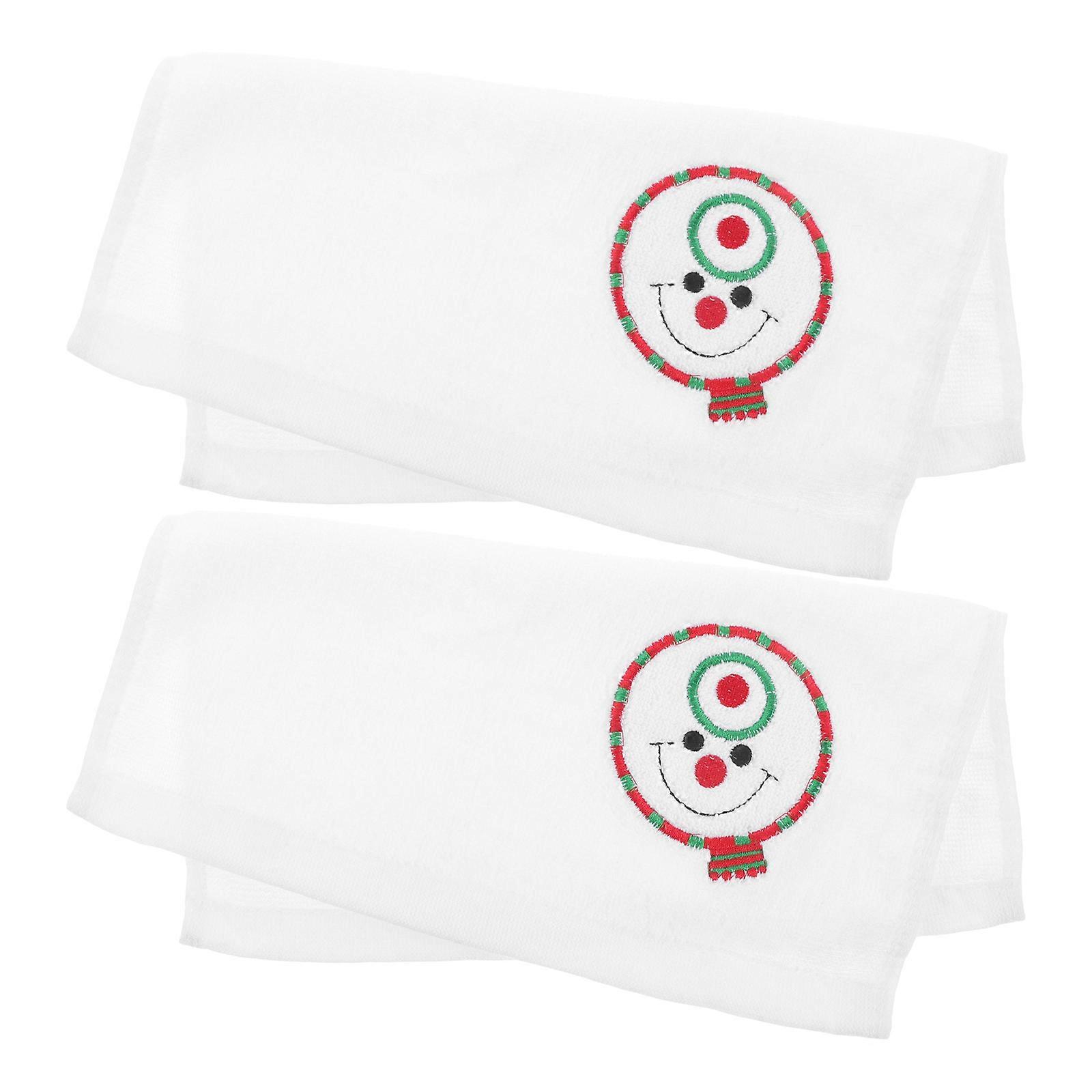 Multi Colored Bath Towels With Christmas Design Ideal For Party And Home Decor 2Pcs