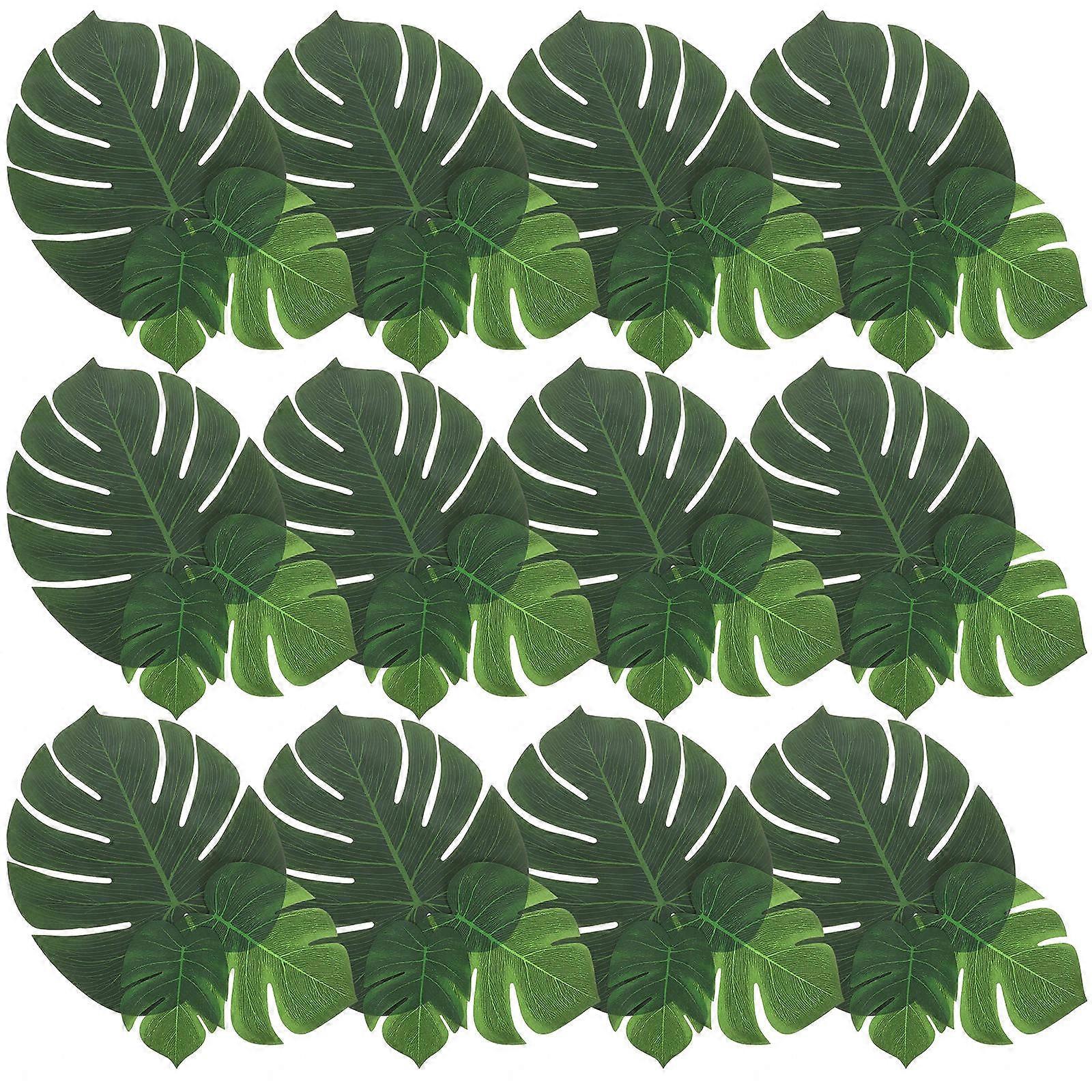 Monstera Leaf Placemats for Dining Table Decor with Non Slip Proof Fabric Green Home Use 36 Pcs