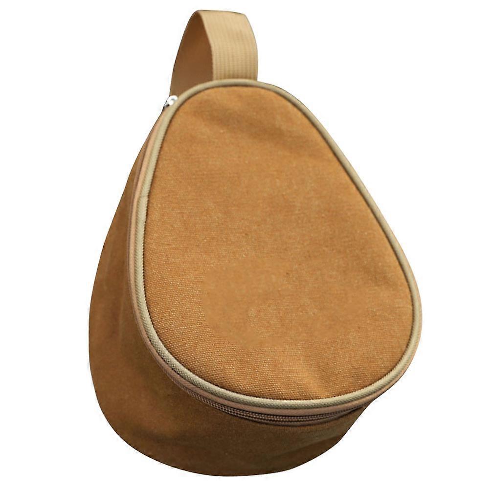 Durable Canvas Camping Bowl Pouch for Storing and Organizing Picnic Bowls Lightweight Portable Khaki