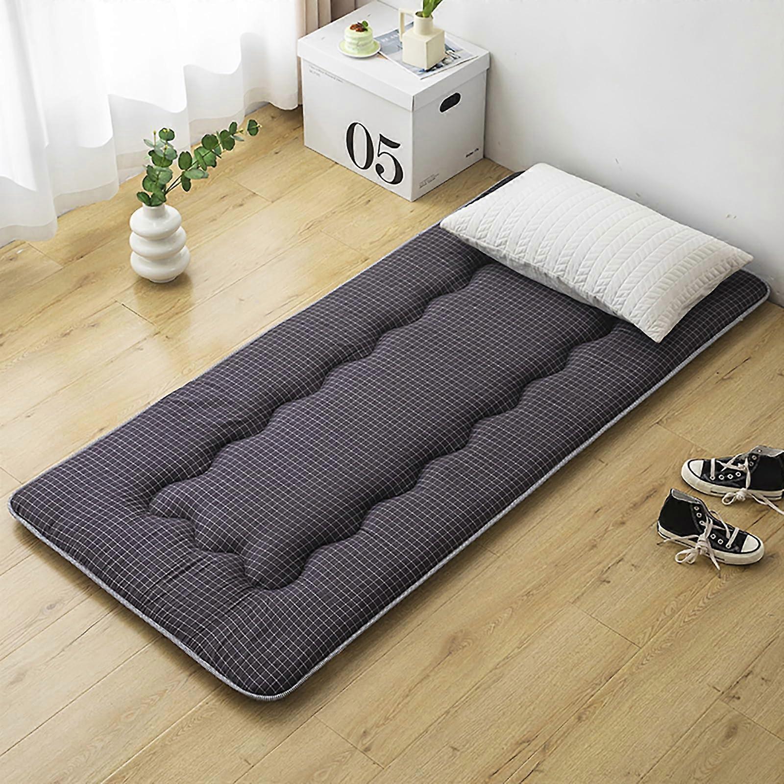 Japanese floor mattress, foldable rollup sleeping mattress, portable camping mat (Brown, 100x200cm)