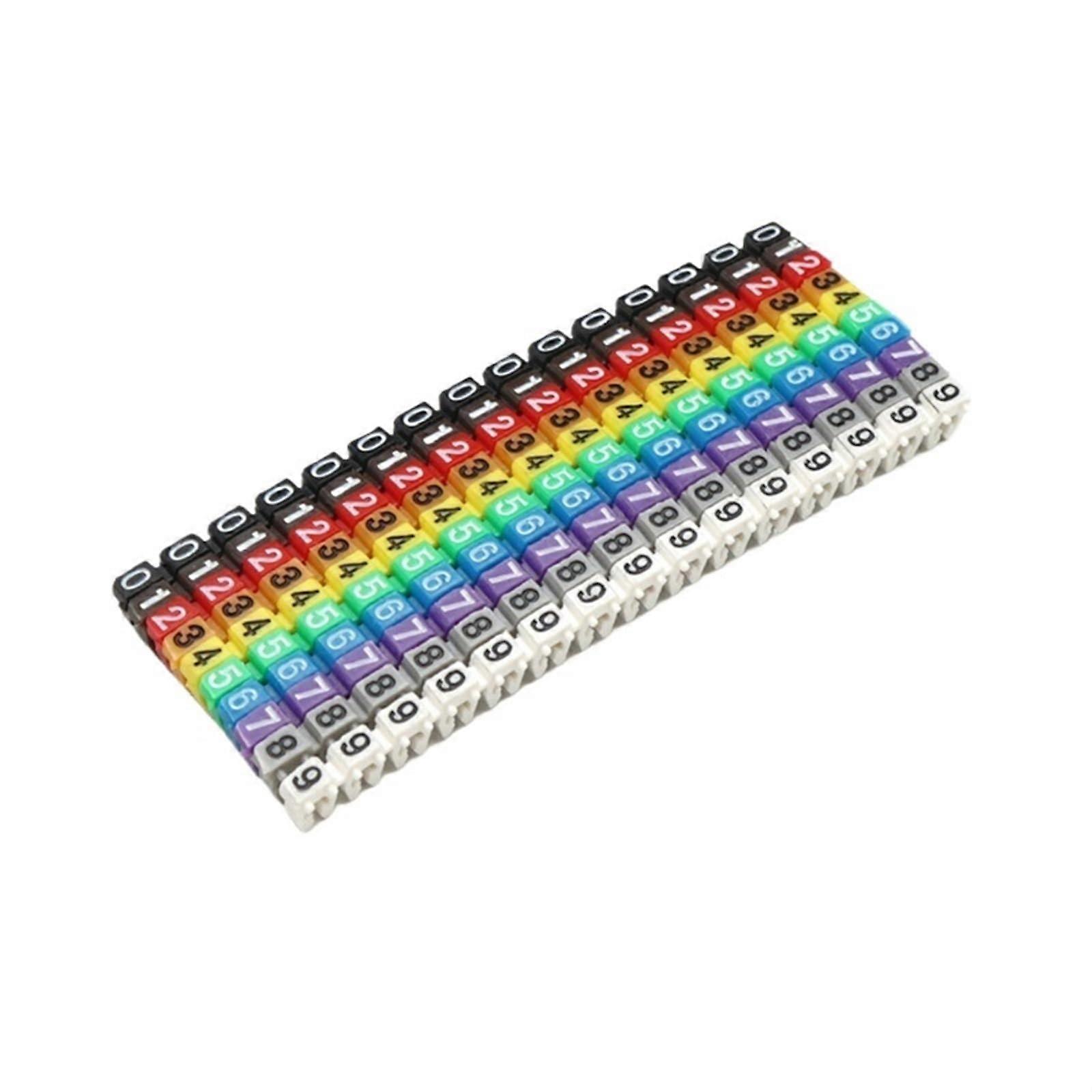 Kabeletiketten, 100/150 Stück Kabelmarkierungen, Bunte Nummerierte Hüllen für 2–8 mm Netzwerkkabel, Drahtmarkierungsetikett Type C