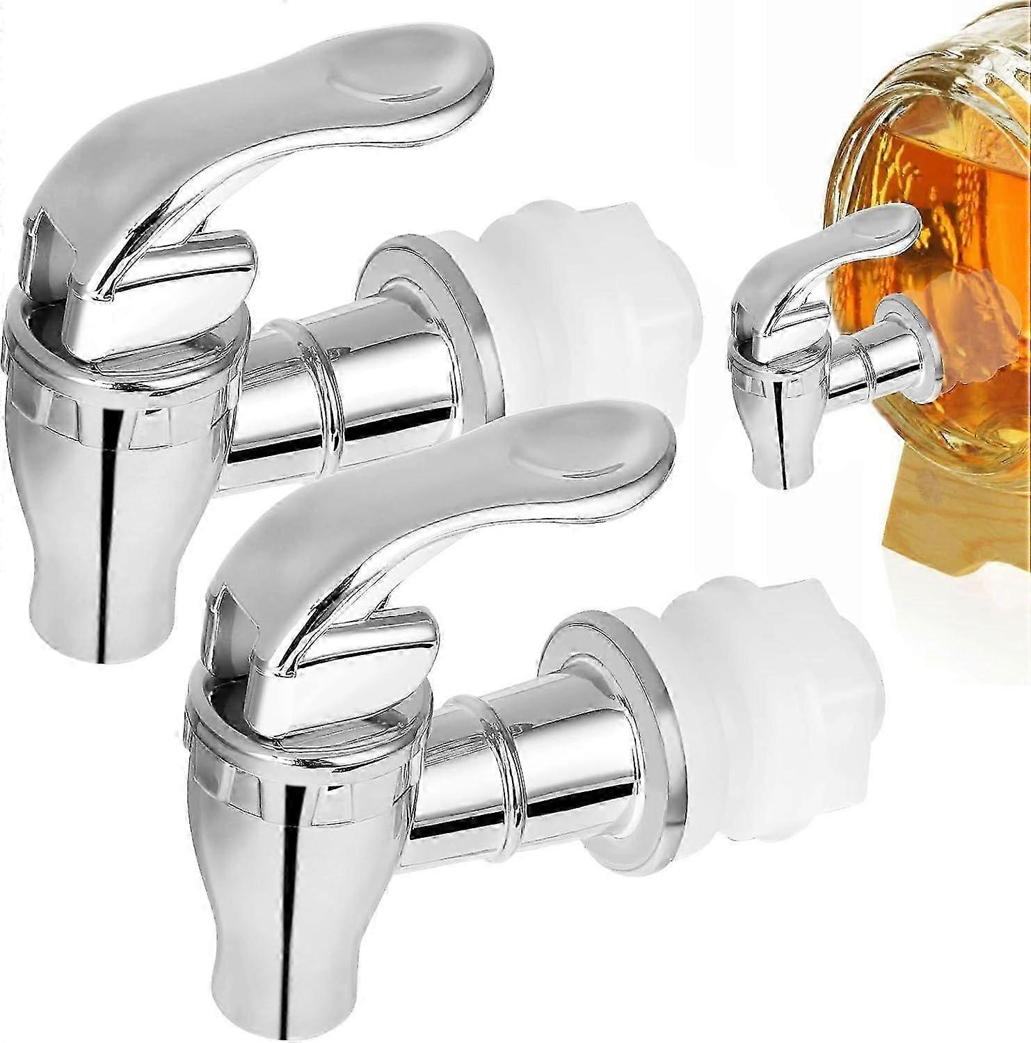 Set of 2 Drink Dispenser Taps - Replacement for Glass Container, Coffee, Fruit Juice, Drinking Fount