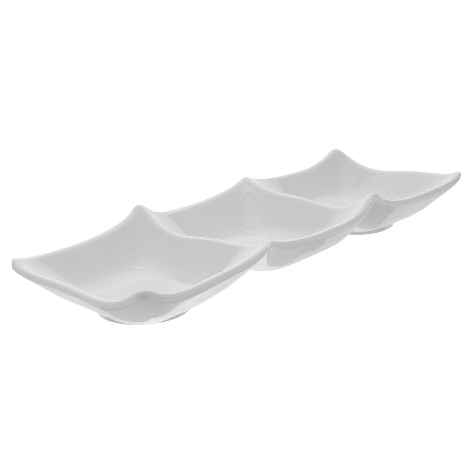 Three-Compartment Serving Bowl for Parties Multifunctional Spice Tray for Dips Snacks and Appetizers Space-Saving Design