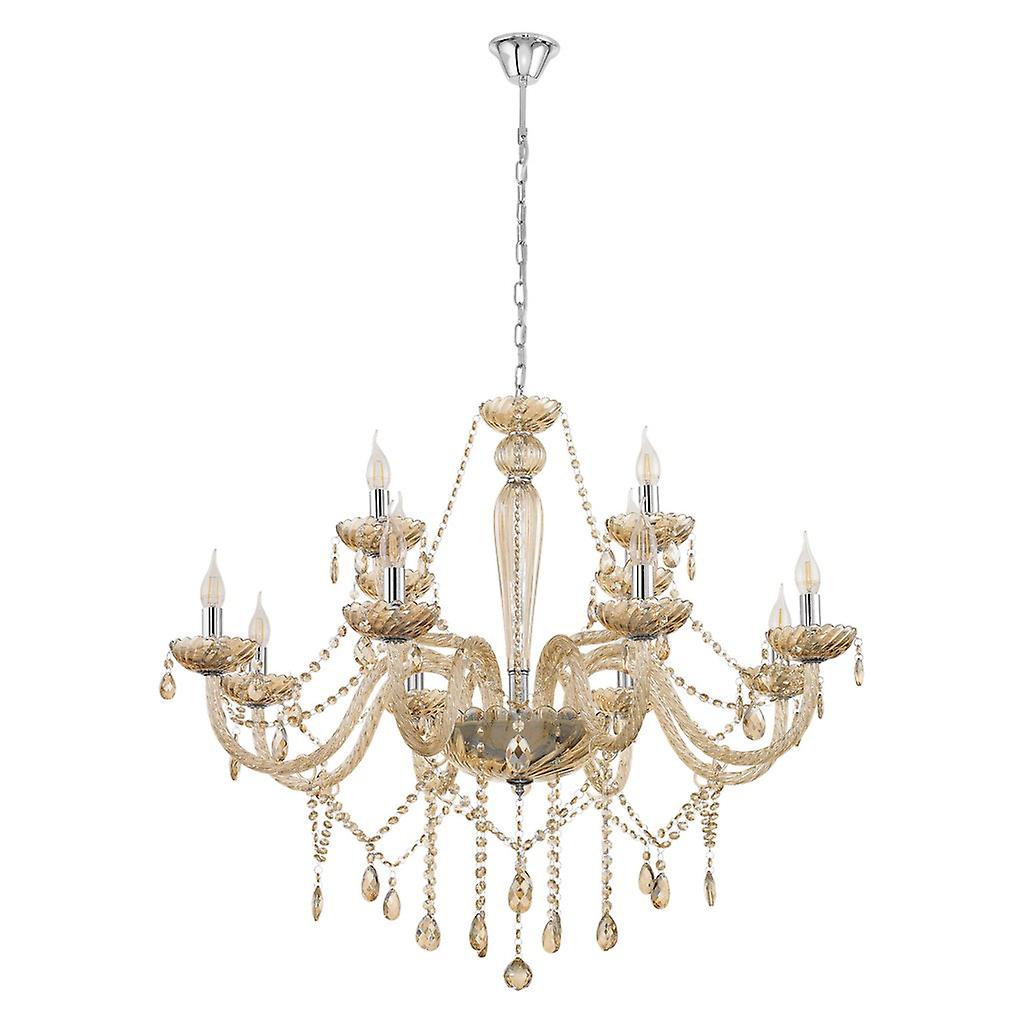 Basilano 12 Lamp Multi Arm Chandeliers Chrome