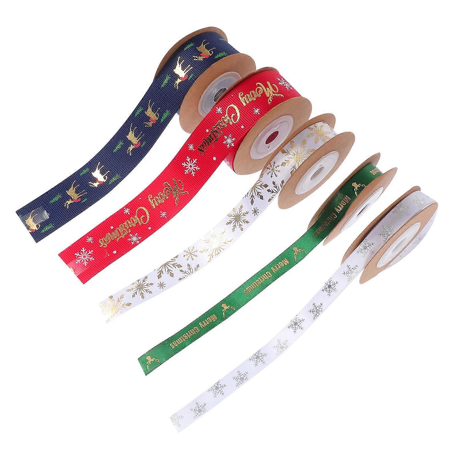 Fabric Ribbons 5Pcs Holiday Ribbon Assorted Color Suitable For Gifts And Creating A Festive Atmosphere