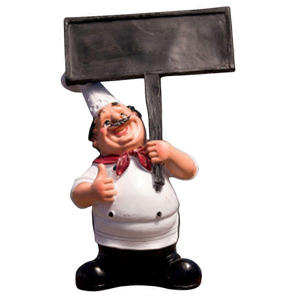 Cute Chef Craftwork Message Board, Small Handheld Blackboard for Kitchen Decor, Amiable Figurine Note Board for Menus, To Do Lists, and Friendly