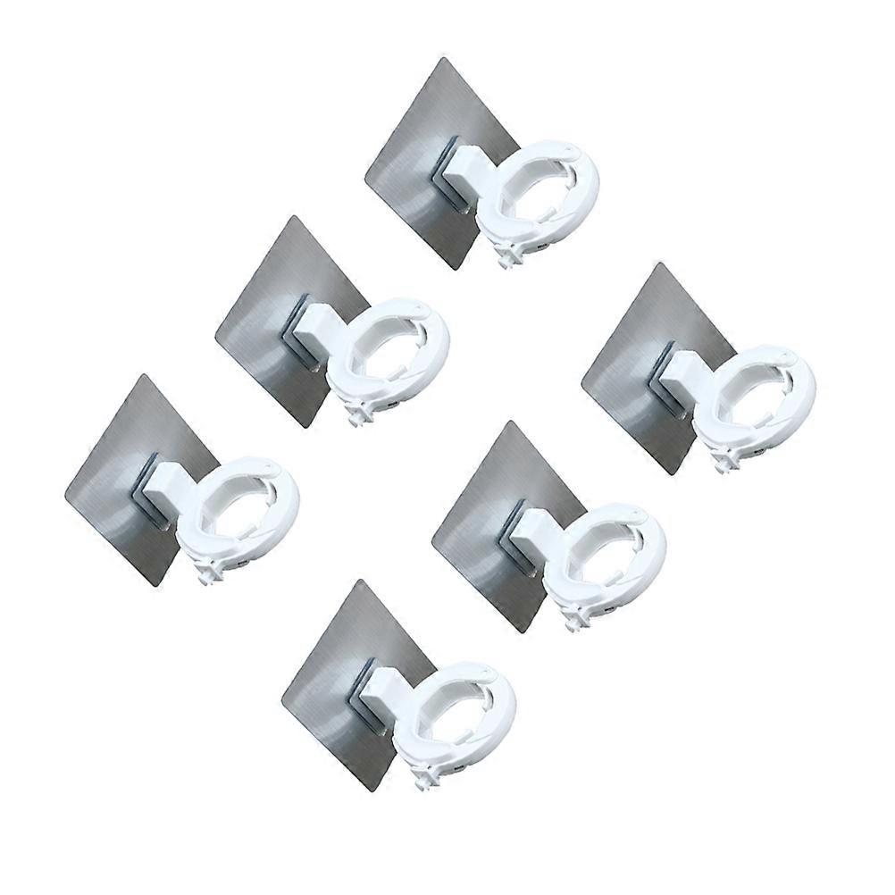 Bottle Holder 6Pcs Adjustable Wall Suction Holders For Bathroom 8X8X7CM White No Drilling