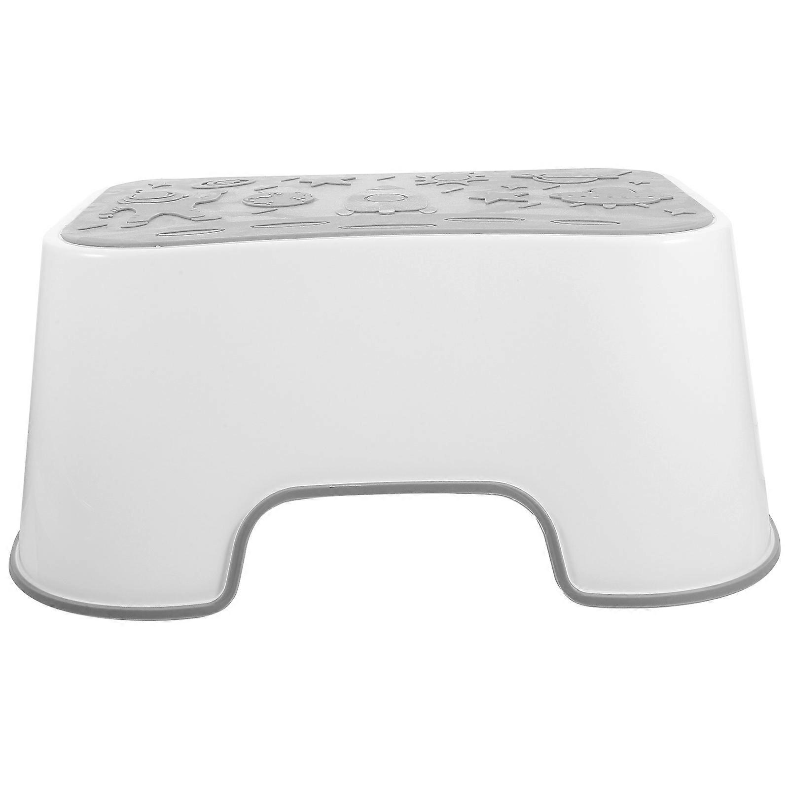 White Plastic Step Stool For Bathroom Use Ideal For Children And Adults With Space-saving Structure 1Set