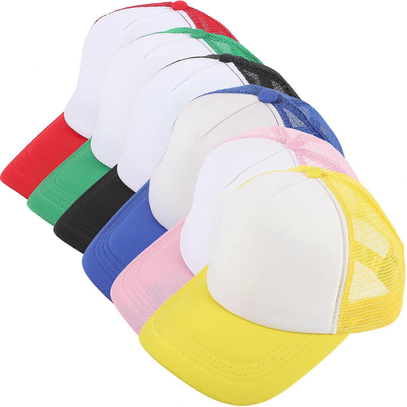 6pcs Blank Mesh Baseball Caps for Sublimation Printing – Unisex Outdoor Hats with Stylish Design for DIY