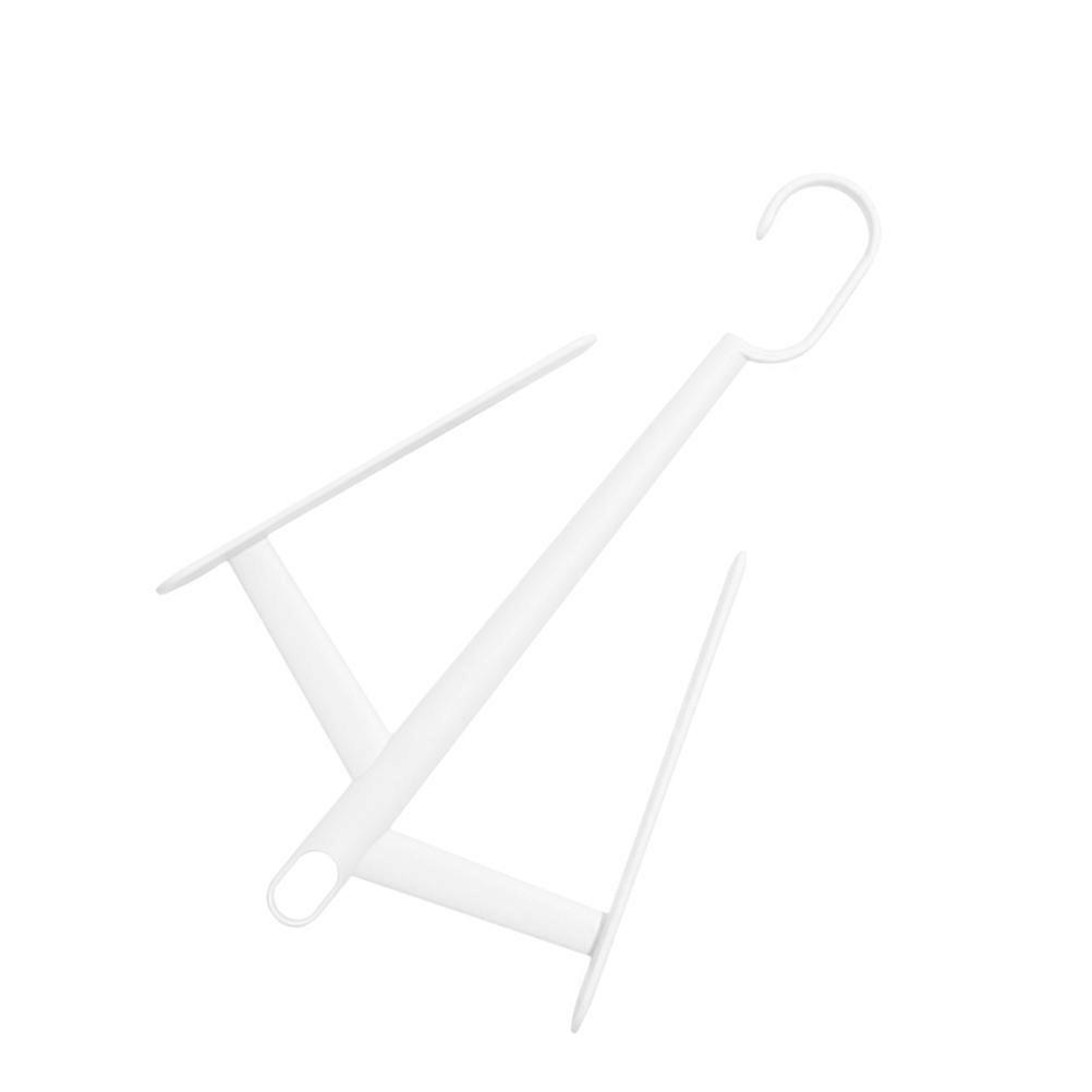 White PP Material Shoes Drying Rack with Double Hooks for Hanging Long Boots 6.3x4.7 Inches