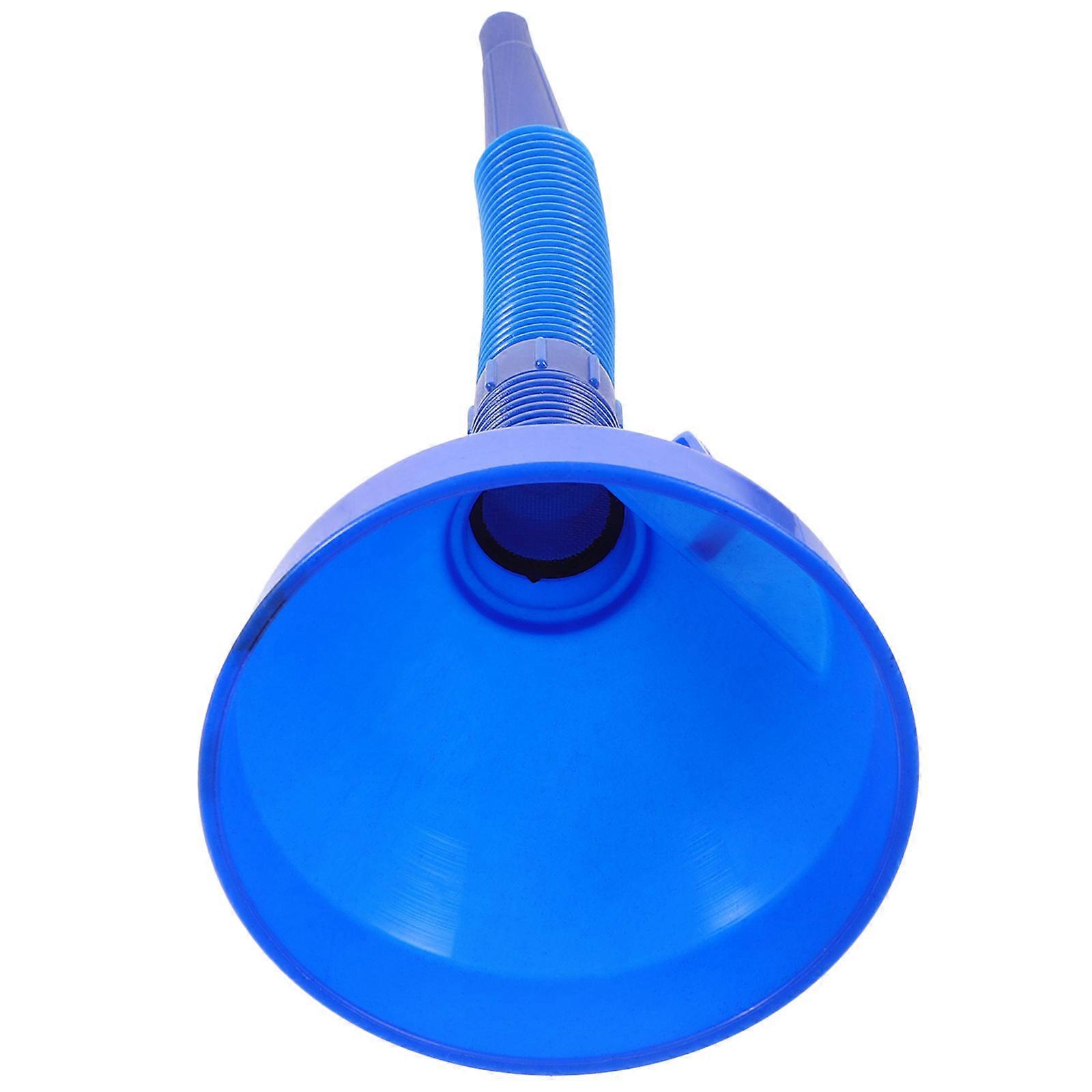 Capless Gas Tank Funnel with Long Neck, Built in Filter, and Flexible Hose for Oil and Fuel Filling – Spill Resistant Automotive Refueling Tool for