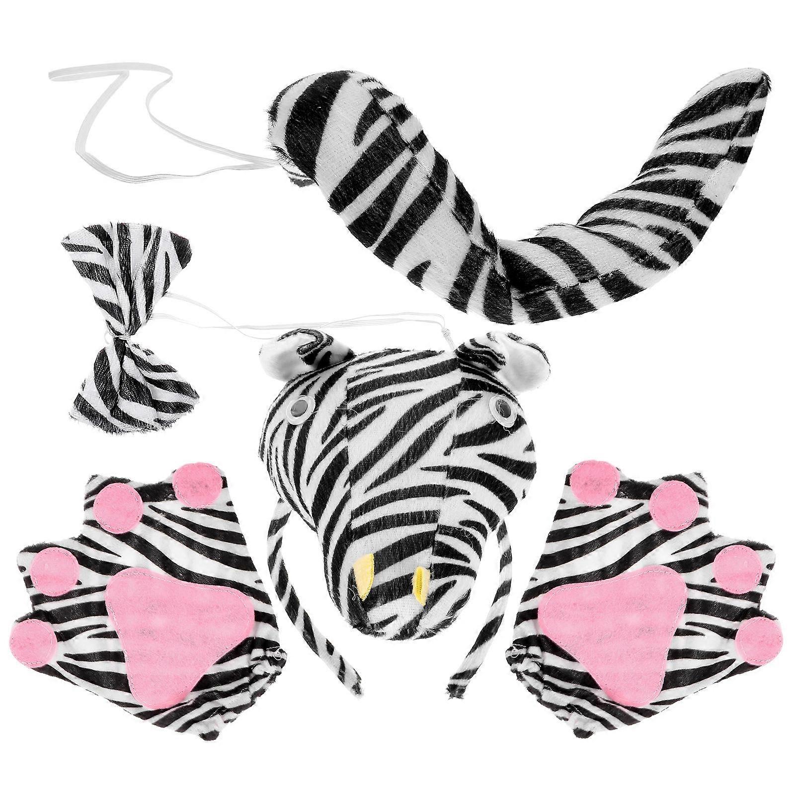 Cosplay Headband Tail Bowtie Gloves Set For Halloween Events Comfortable And Soft Material 1 Set