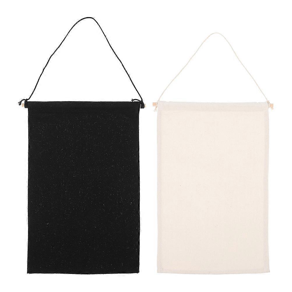 2pcs Durable Cotton Canvas Pin Banner for Storage with Assorted Color Flags 7.5 inches