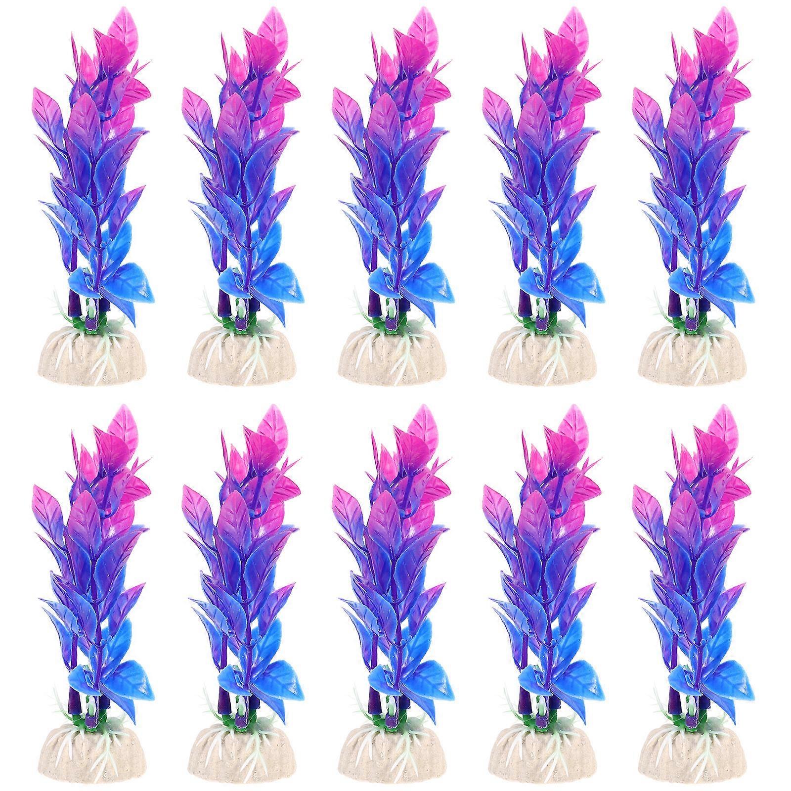 20PCS Artificial Aquarium Plants Durable Non Fading Realistic Fake Aquatic Decorations Safe for Freshwater & Reptile Tanks
