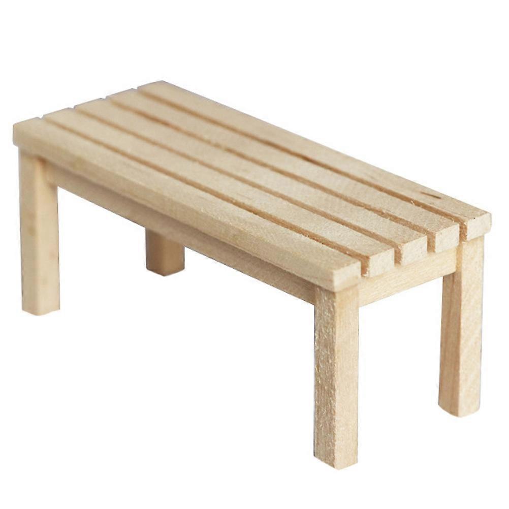 Miniature House Mini Wooden Bench Model Ornament For Craft Enthusiasts Sized At 3.54X1.45X1.41 Inch For Desktop Display 1Pcs