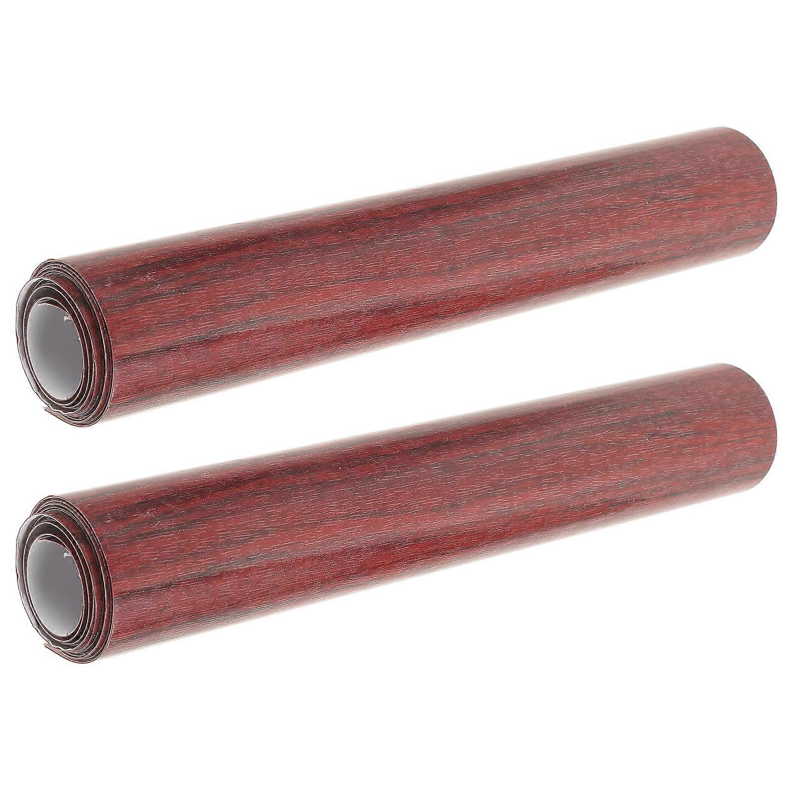 Brown PVC Wall Decal with Wood Grain Design for Decoration Durable and Beauty 2 Rolls