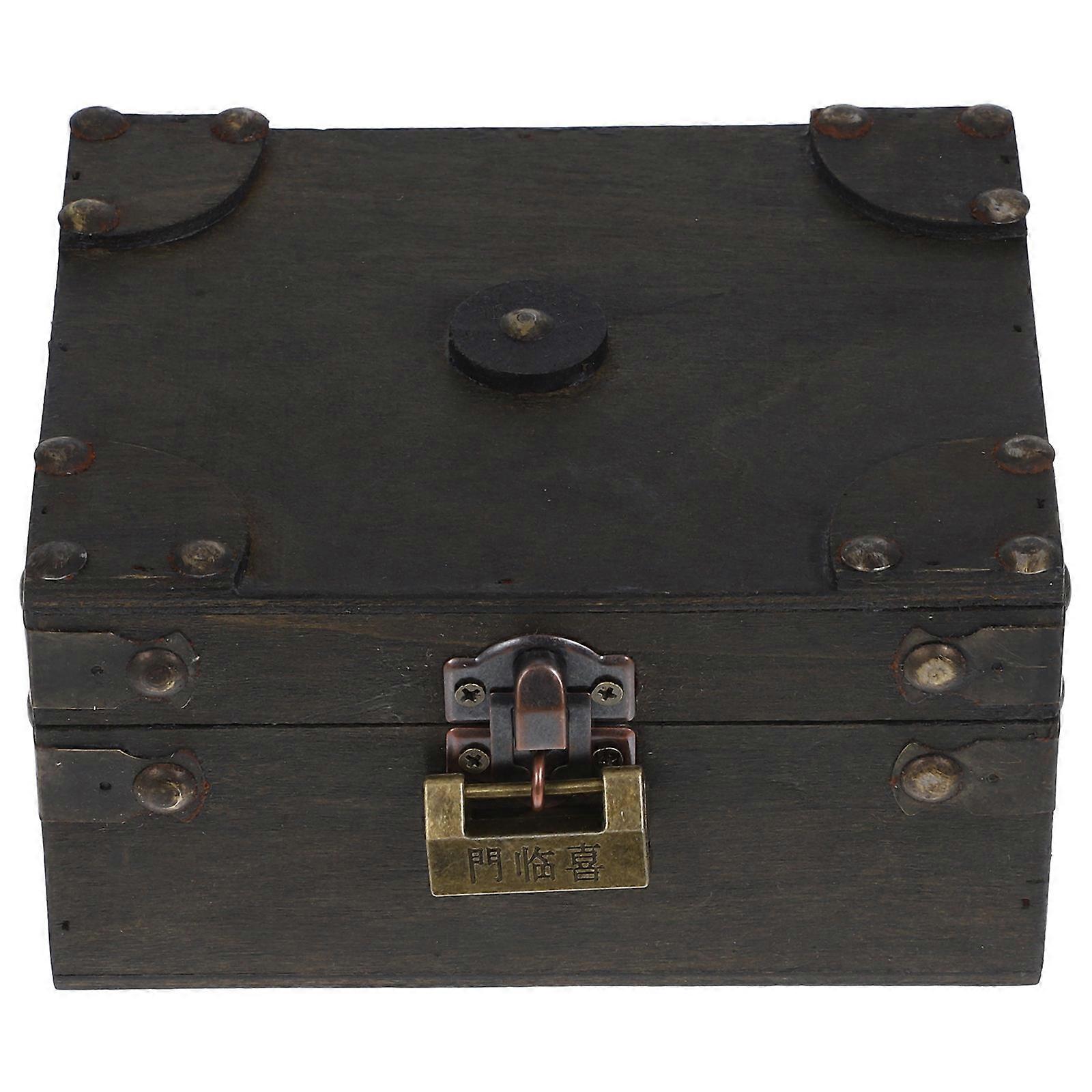 Hemoton Treasure Box Wooden Box with Hinged Lid 1 Set Jewelry Storage Box Travel Keepsake Box Favor Box