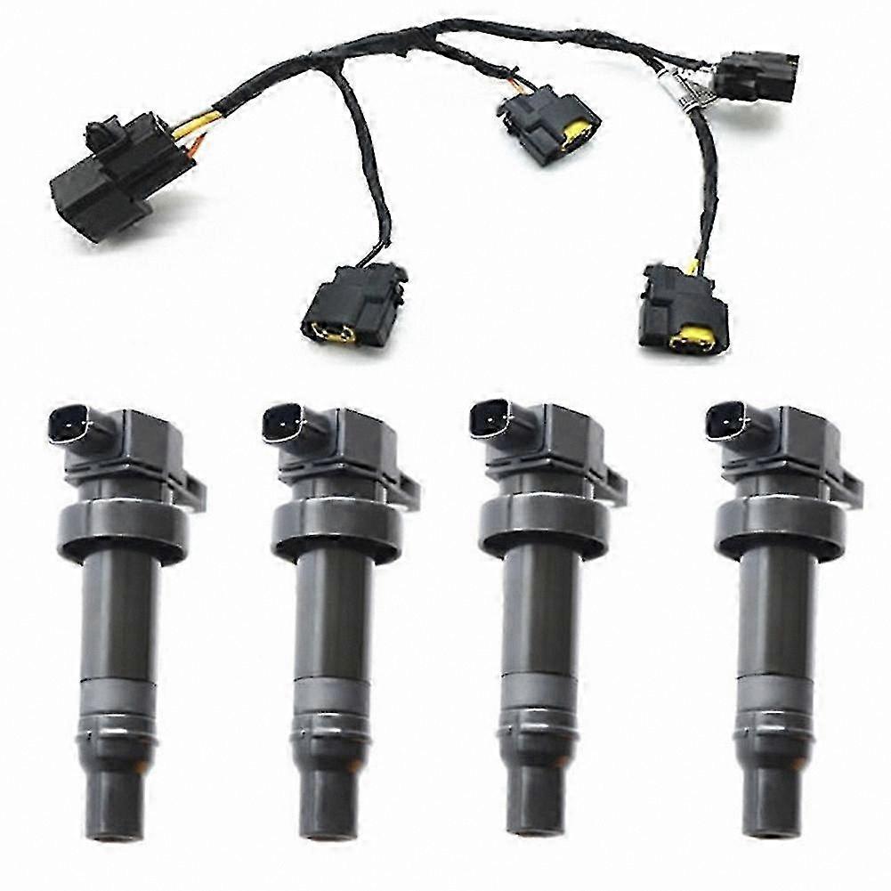 4-Pack High-Performance Ignition Coil Assembly with Line for Select Hyundai and Kia Models