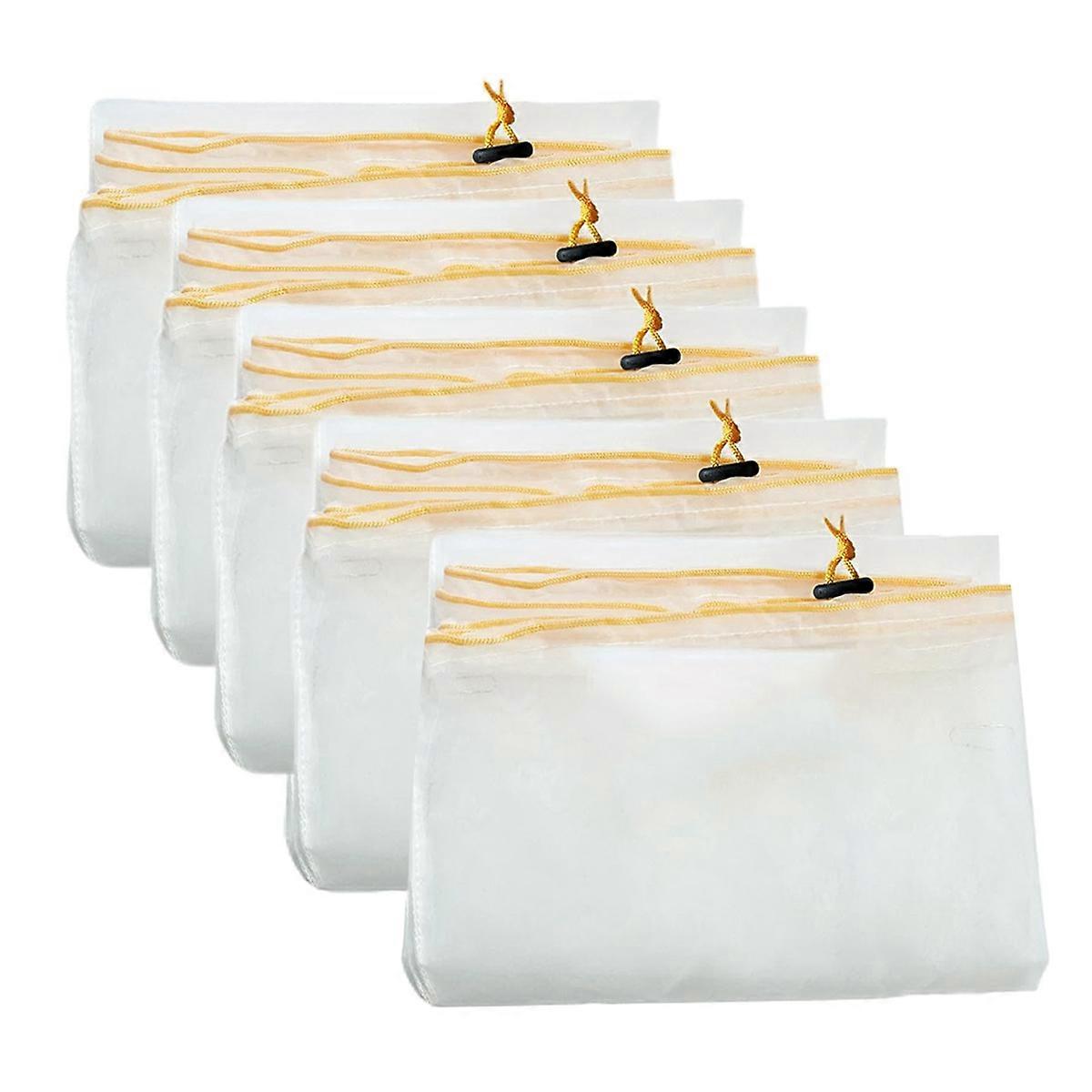 Honey Strainer, 5 Pcs Honey Filter Bag Ultra-Fine Mesh Strainer with Adjustable Drawstring, Honey E