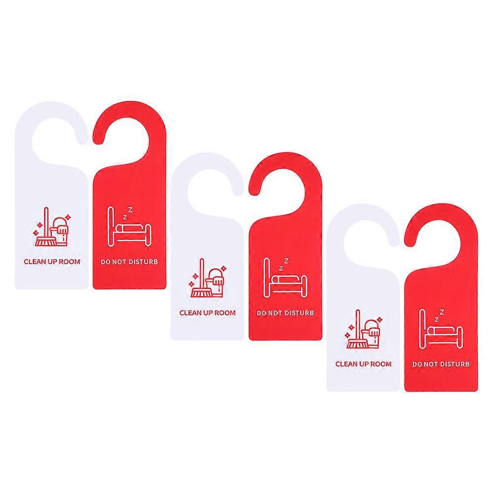 6pcs Double Sided Door Sign Set for Bedroom, Office & Hotel – Do Not Disturb & Clean Room Hanger, Stylish Minimalist Design, Clear & Easy to Read