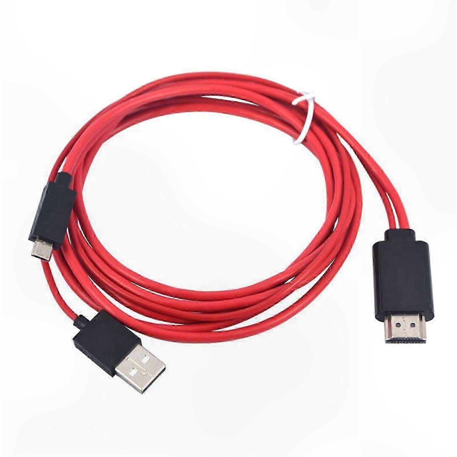 HDMI-Compatible Adapter Cable for 1080 HD-Compatible TVs with Micro USB 11pin Connection Flexible Plug and Play Solution