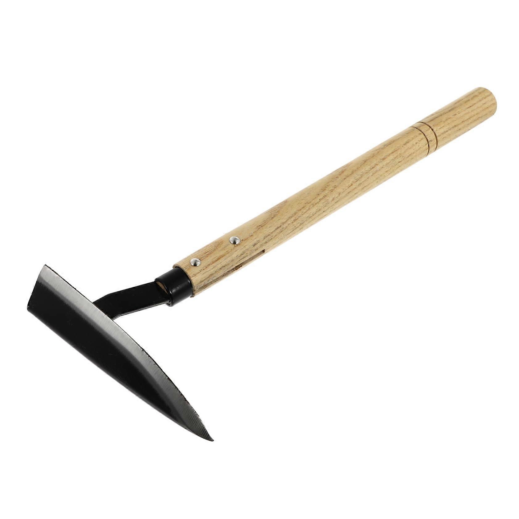 1 piece garden hoe with wooden handle, sturdy hand hoe for gardening, lightweight and portable for digging, loosening soil, and removing weeds.