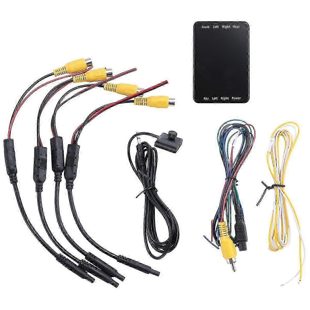 4 Way Cameras Switch System 360 View Car Camera Control Box for Rear Front Camera Rear View Backup