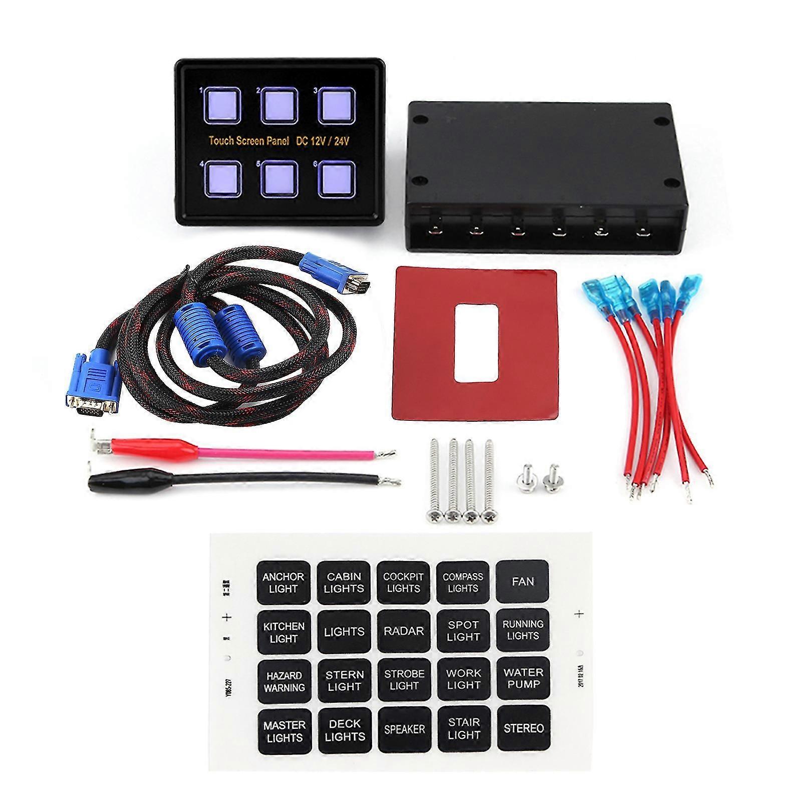 Switch Panel,12V / 24V 6 Gang Switch Panel Control Panel Box Built for Professionals