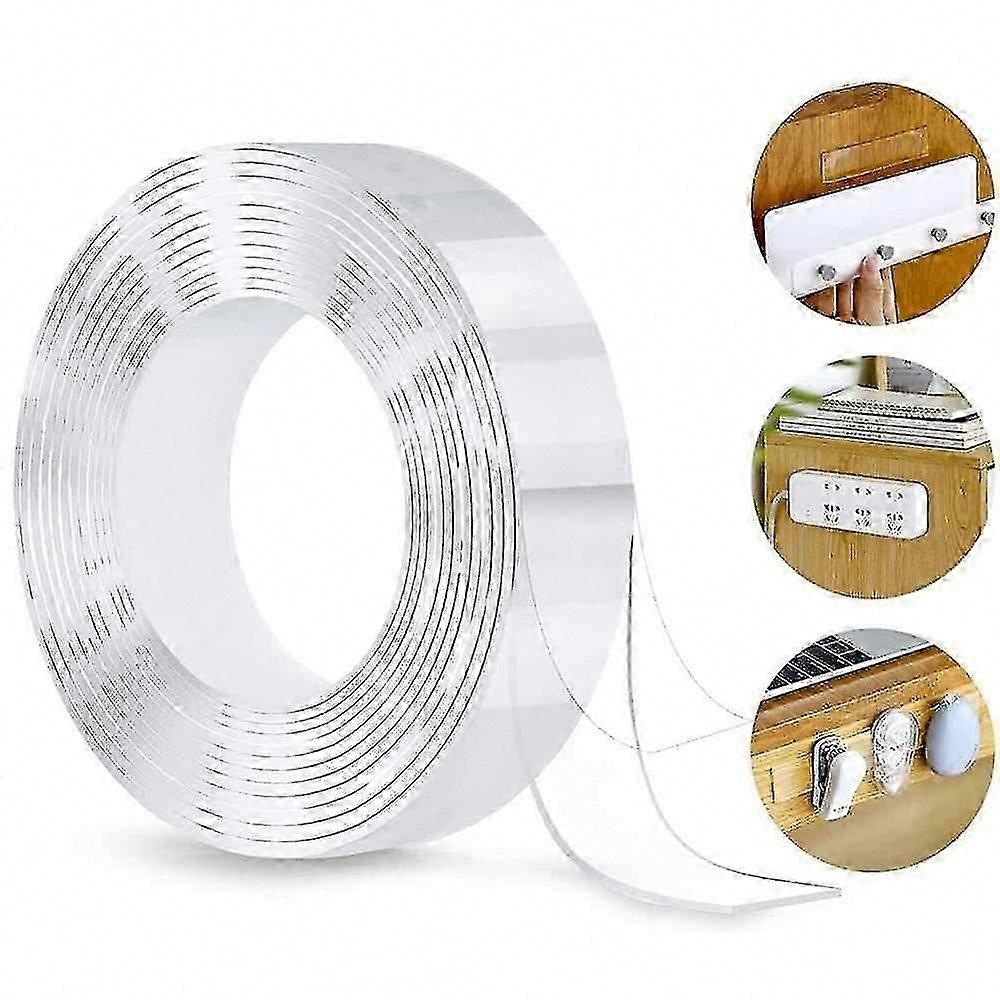 Nano Clear Magic Double Sided Gel Tape - Traceless Removable Washable Adhesive for DIY