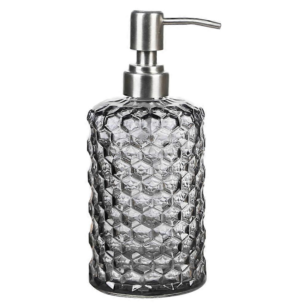 Glass Lotion Bottle Refillable and Portable for Home Use or Travel with Grey Color 500ml
