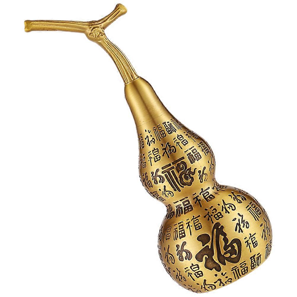 Gourd Shaped Brass Statue for Office Home Desktop Ornament in Assorted Color for Coin Storage 1Set