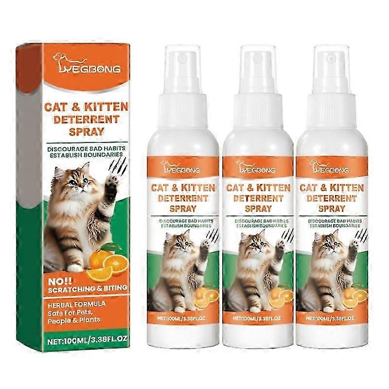 3x Cat Deterrent Spray Natural Scratching Cats Anti Scratch Spray No Stimulation Orange Fragrance Sofa Furniture Protectors