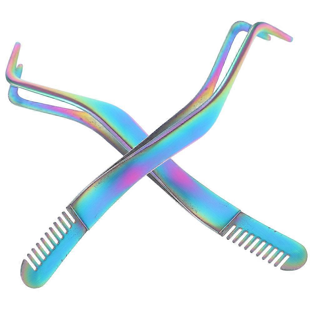 Stainless Steel Eyelash Tweezers with Comb End Ergonomic Design Precision Application for Eyelash Extensions and Eyebrow Shaping Durable and Easy to