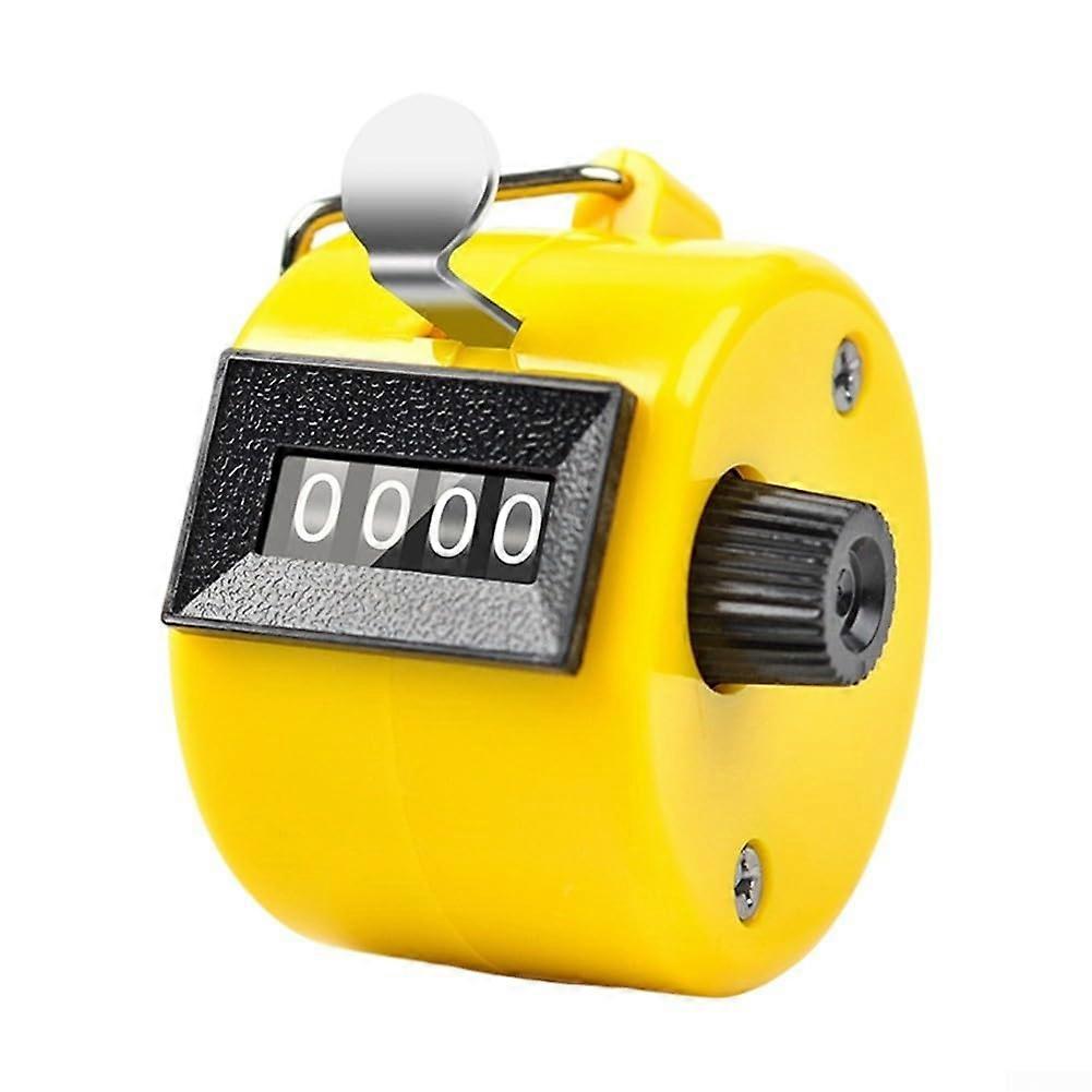 Compact Hand Counting Counter for Monitoring People Flow in High Traffic Areas, Yellow, Portable, Easy to Use