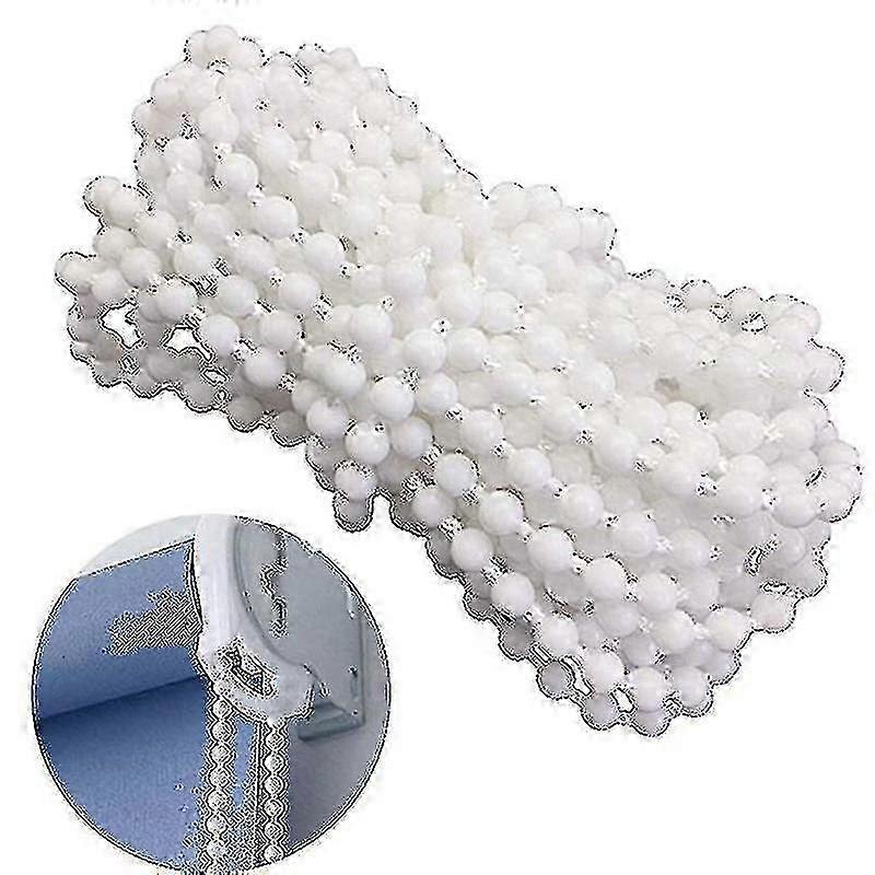 10m Rollo und Raffrollo Perlen Kettenschnur Weiß Kunststoff Rollo Perlenkette Reparatur Rollvorhang Perlenseil Tw